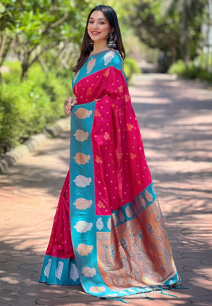 Soft Silk Saree | Heavy Wevon Zari Designer Work Elegant Party Wear