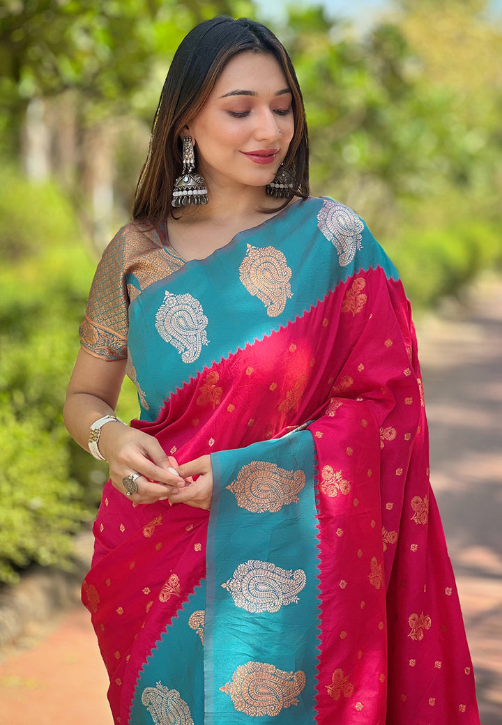 Soft Silk Saree | Heavy Wevon Zari Designer Work Elegant Party Wear