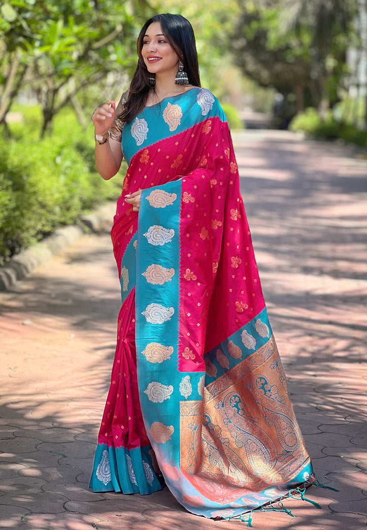 Soft Silk Saree | Heavy Wevon Zari Designer Work Elegant Party Wear