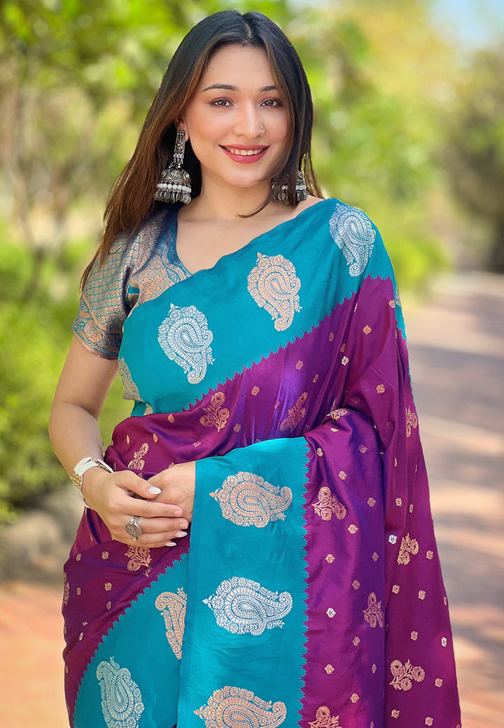 Soft Silk Saree | Heavy Wevon Zari Designer Work Elegant Party Wear