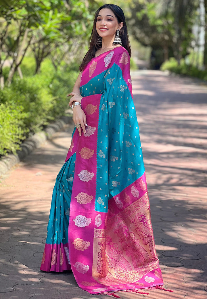 Soft Silk Saree | Heavy Wevon Zari Designer Work Elegant Party Wear