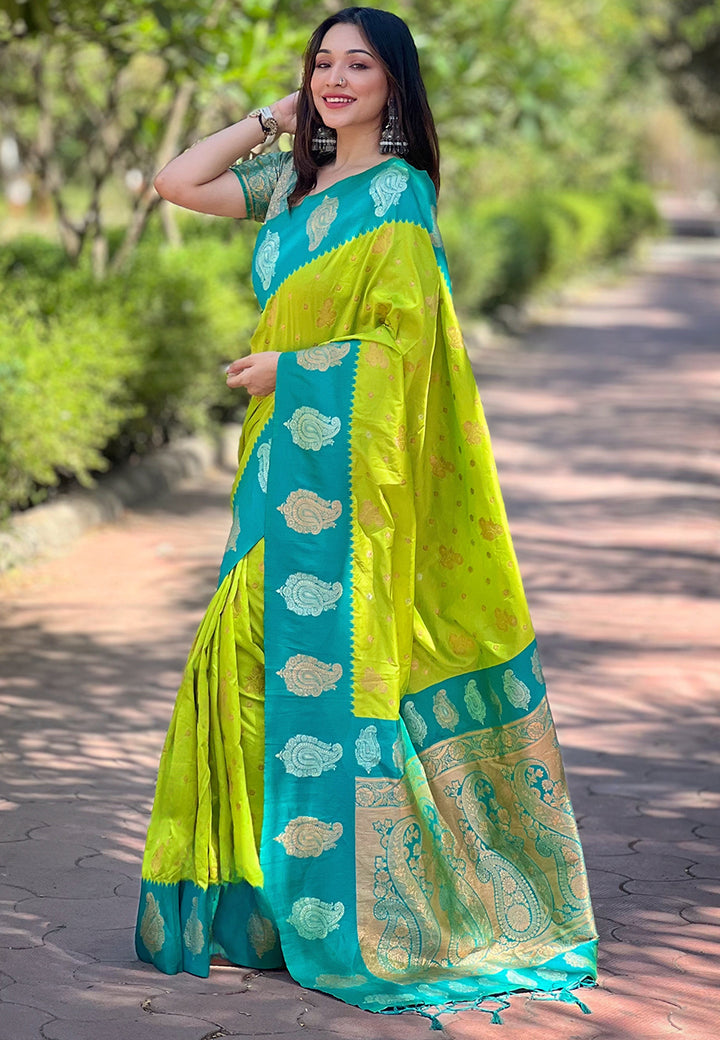 Soft Silk Saree | Heavy Wevon Zari Designer Work Elegant Party Wear