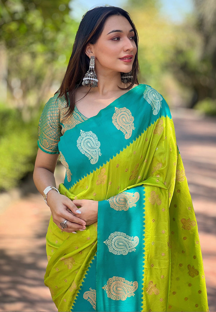 Soft Silk Saree | Heavy Wevon Zari Designer Work Elegant Party Wear