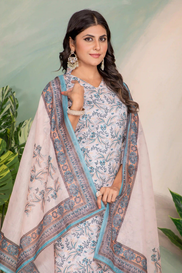 Premium Off White Suit | Designer Lace & Print Work