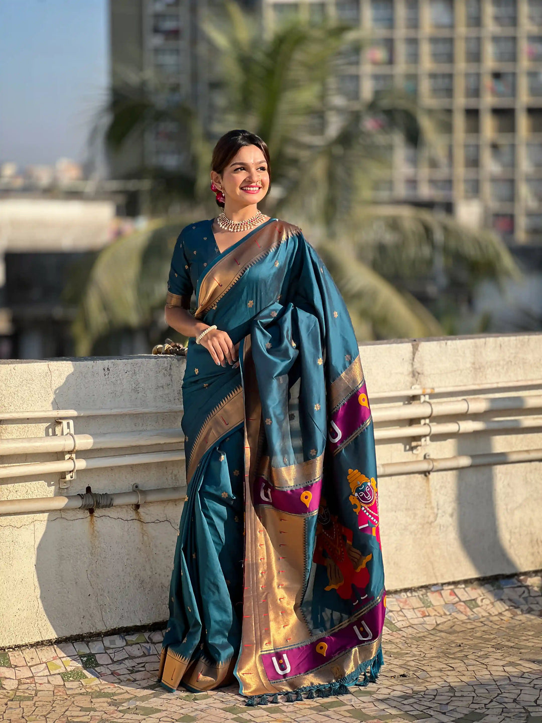 Soft Silk Saree | Wevon Paithani Vitthala Pallu Elegant Party Wear