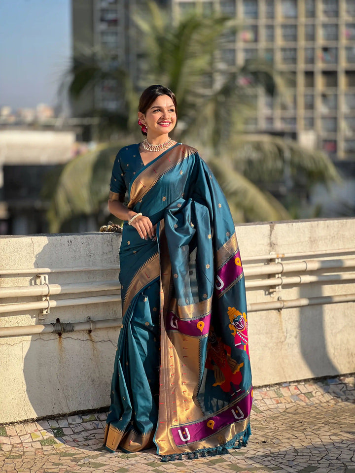 Soft Silk Saree | Wevon Paithani Vitthala Pallu Elegant Party Wear