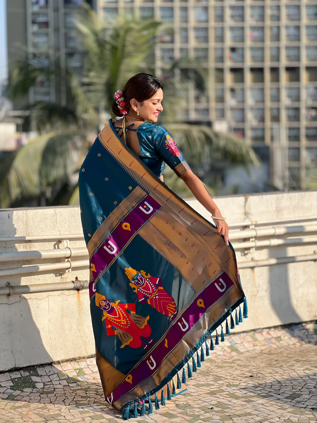 Soft Silk Saree | Wevon Paithani Vitthala Pallu Elegant Party Wear