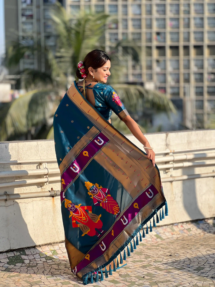 Soft Silk Saree | Wevon Paithani Vitthala Pallu Elegant Party Wear