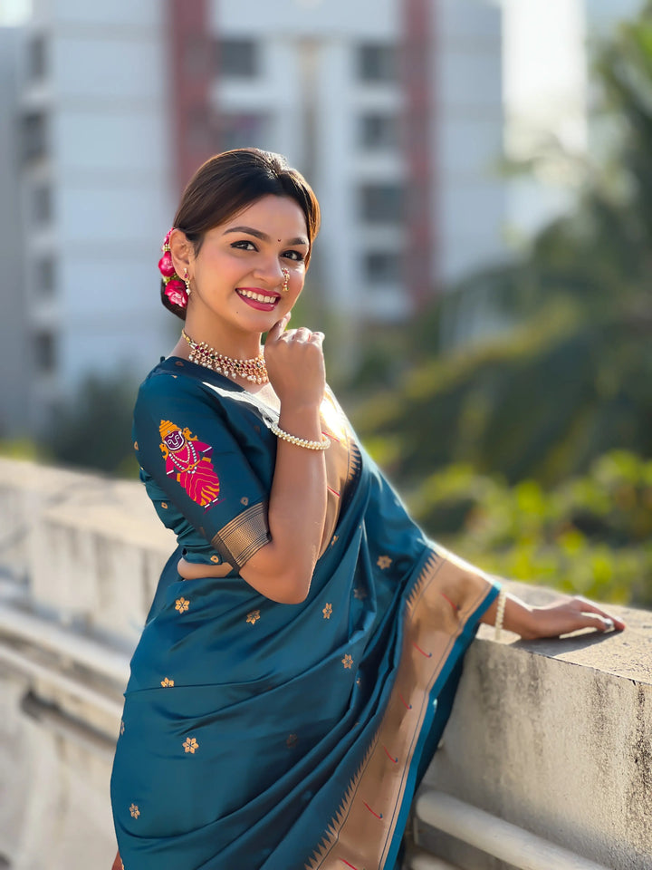 Soft Silk Saree | Wevon Paithani Vitthala Pallu Elegant Party Wear