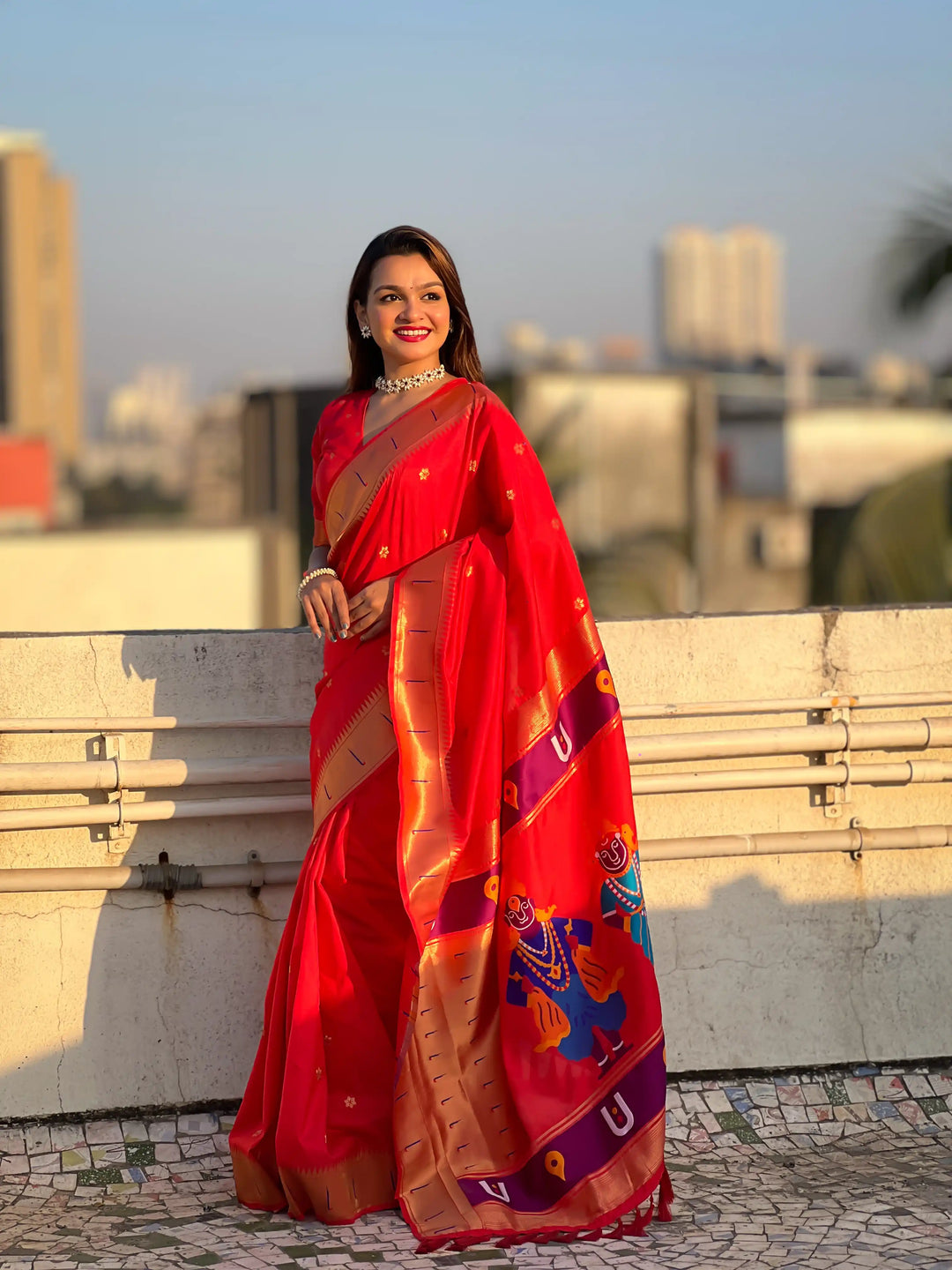 Soft Silk Saree | Wevon Paithani Vitthala Pallu Elegant Party Wear