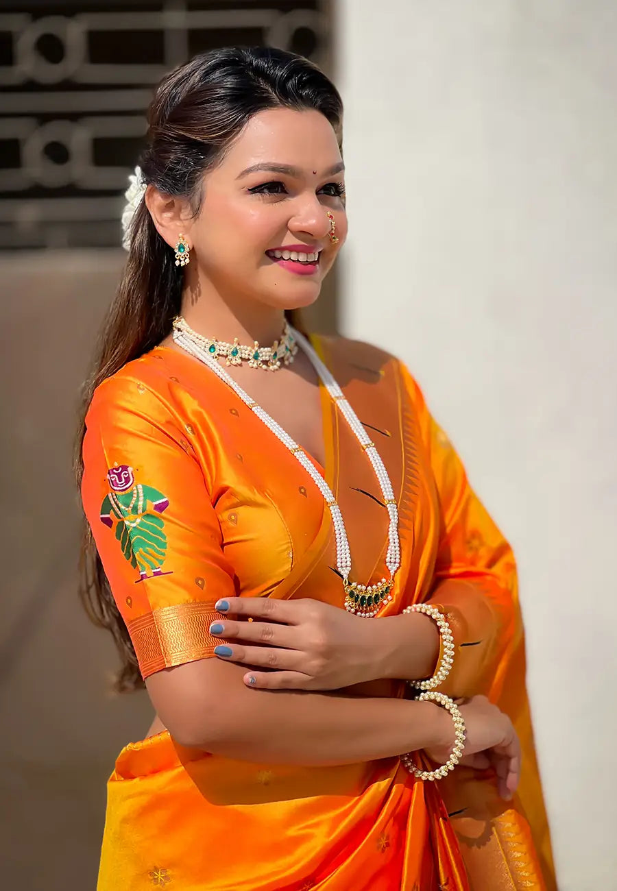 Soft Silk Saree | Wevon Paithani Vitthala Pallu Elegant Party Wear