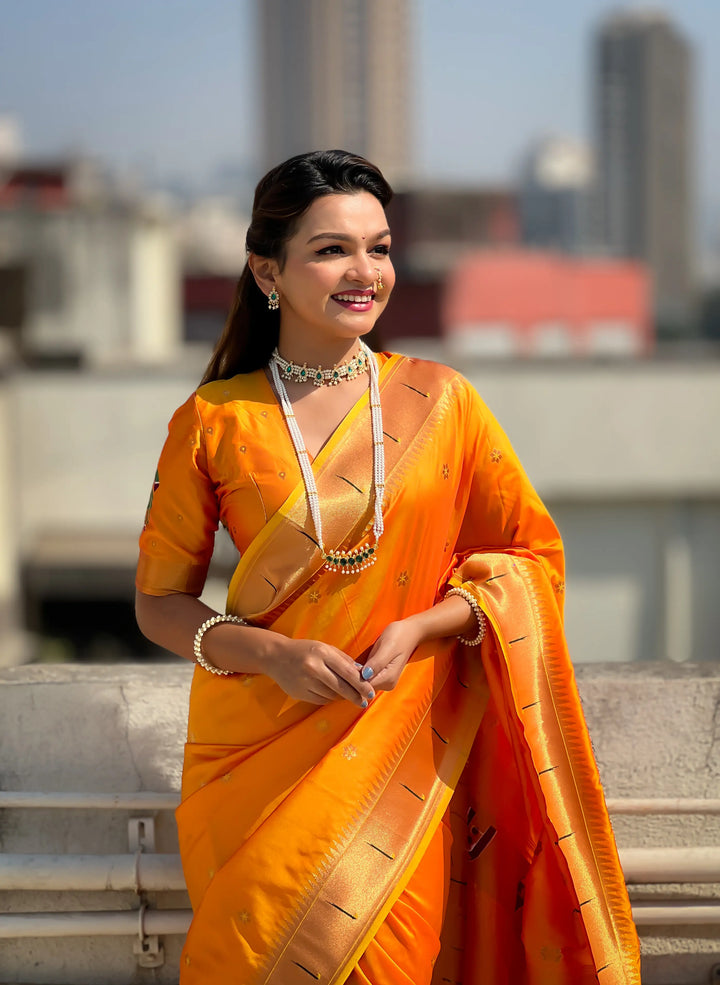 Soft Silk Saree | Wevon Paithani Vitthala Pallu Elegant Party Wear