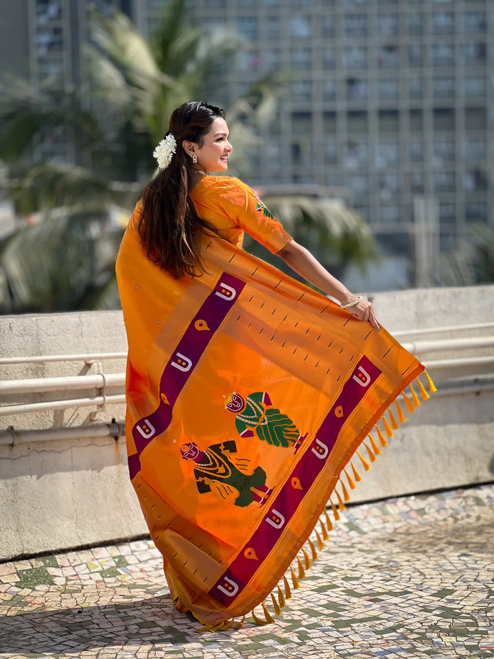 Soft Silk Saree | Wevon Paithani Vitthala Pallu Elegant Party Wear