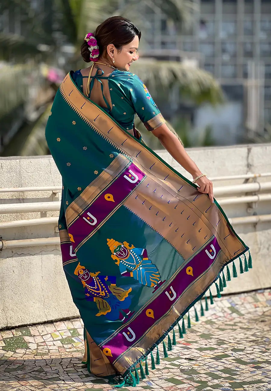 Soft Silk Saree | Wevon Paithani Vitthala Pallu Elegant Party Wear