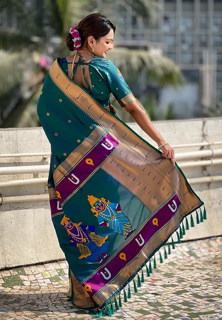 Soft Silk Saree | Wevon Paithani Vitthala Pallu Elegant Party Wear