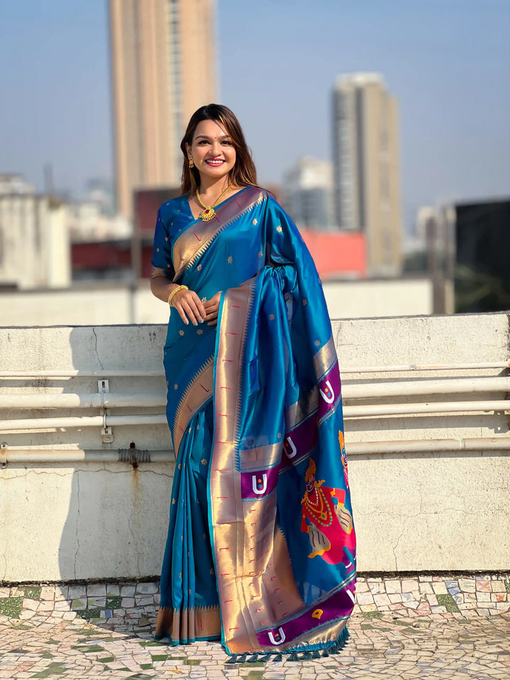 Soft Silk Saree | Wevon Paithani Vitthala Pallu Elegant Party Wear