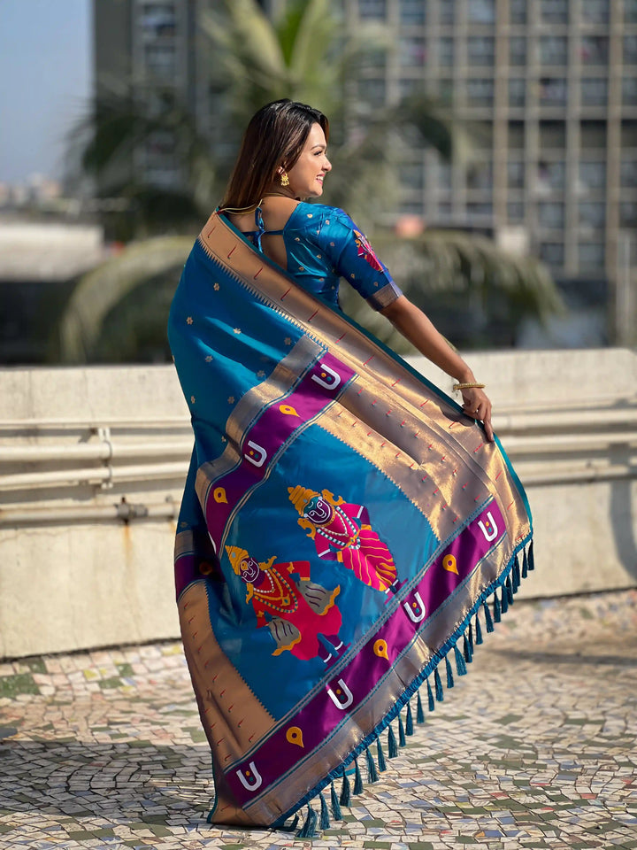 Soft Silk Saree | Wevon Paithani Vitthala Pallu Elegant Party Wear