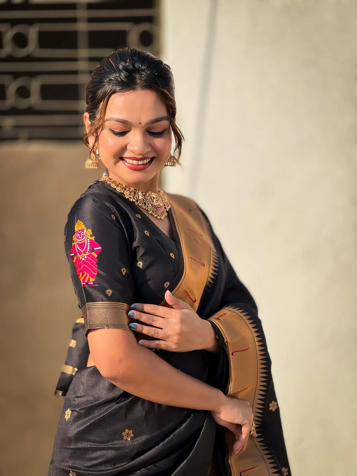 Soft Silk Saree | Wevon Paithani Vitthala Pallu Elegant Party Wear