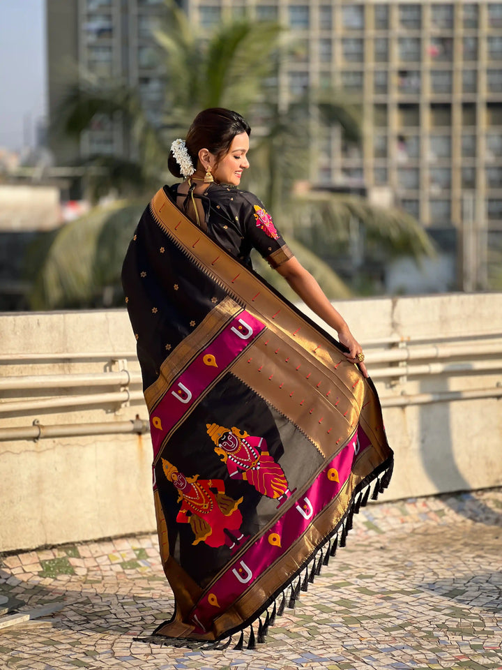 Soft Silk Saree | Wevon Paithani Vitthala Pallu Elegant Party Wear