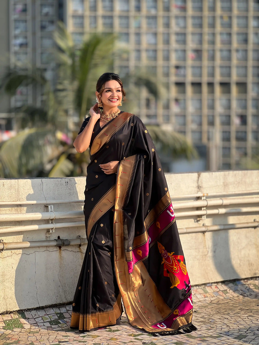 Soft Silk Saree | Wevon Paithani Vitthala Pallu Elegant Party Wear