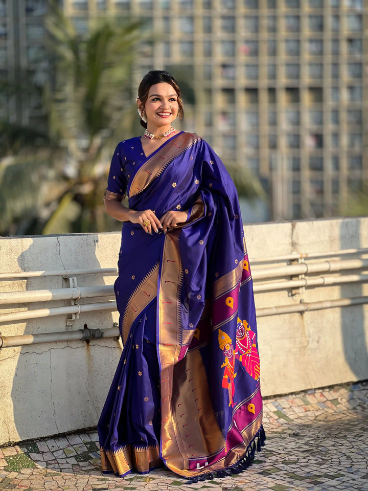 Soft Silk Saree | Wevon Paithani Vitthala Pallu Elegant Party Wear