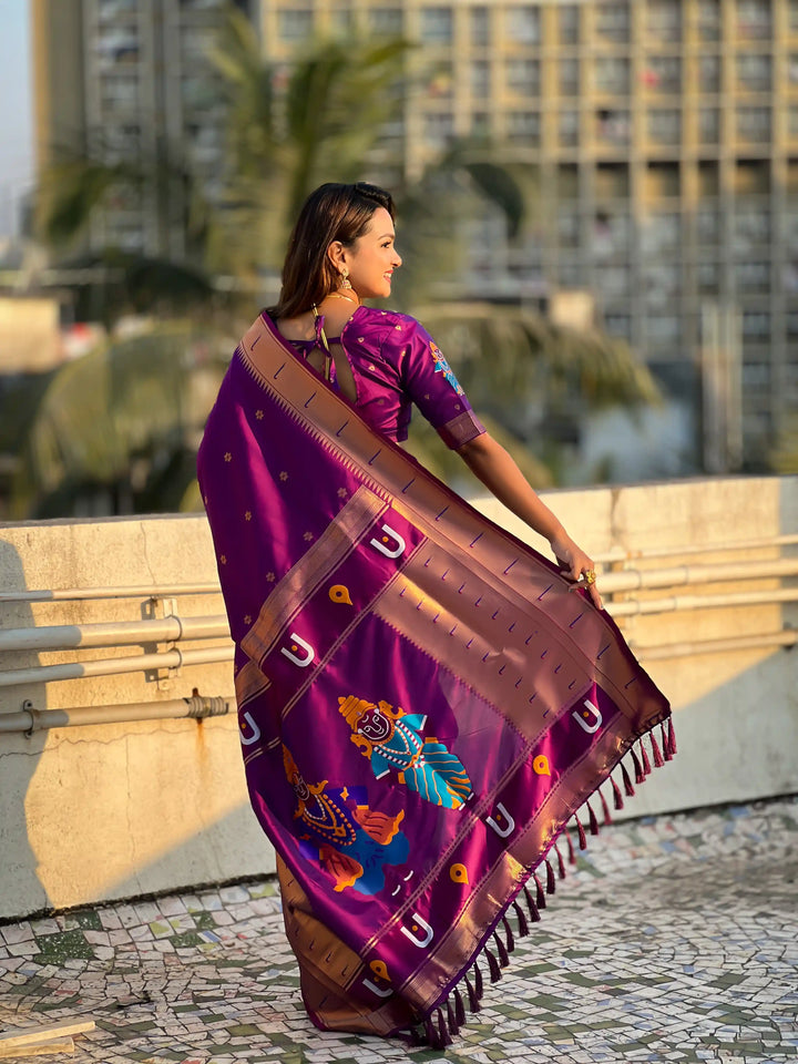 Soft Silk Saree | Wevon Paithani Vitthala Pallu Elegant Party Wear