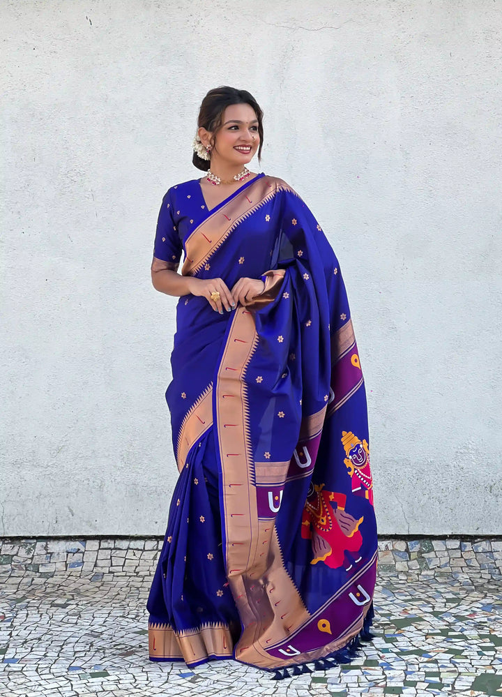 Soft Silk Saree | Wevon Paithani Vitthala Pallu Elegant Party Wear