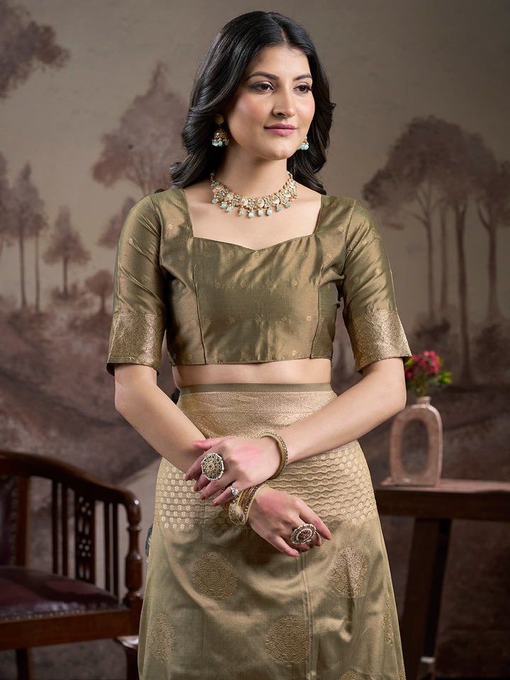 Stunning Wevon Pallu Saree | Light Green Lichi Silk for Special Occasions