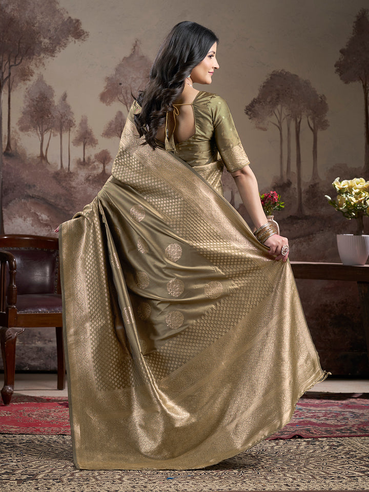 Stunning Wevon Pallu Saree | Light Green Lichi Silk for Special Occasions