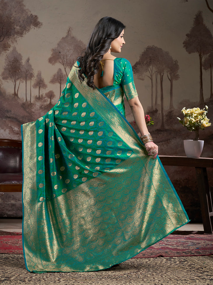 Stylish Rama Silk Saree | Wevon Rich Pallu Grand Occasion Wear