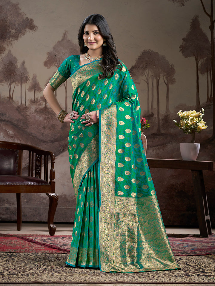 Stylish Rama Silk Saree | Wevon Rich Pallu Grand Occasion Wear
