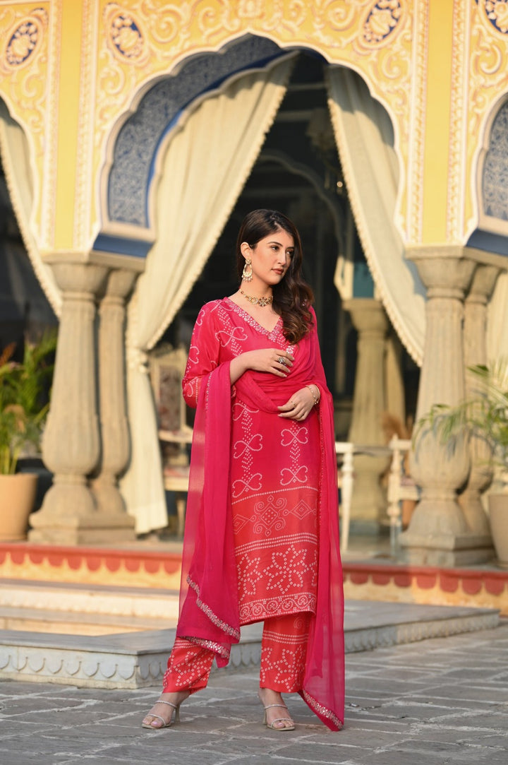 Elegant Chinon Salwar Suit | Embroidered & Printed Nazmin Dupatta Festive Wear