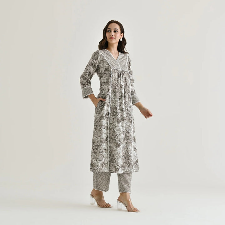 Designer Rayon Slub Salwar Suit | Printed & Moti Hand Work for Elegant Look