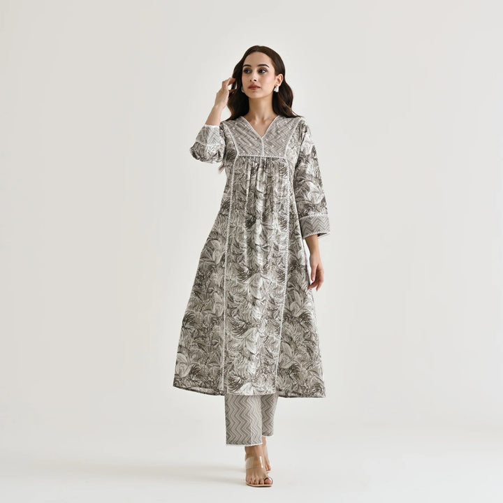 Designer Rayon Slub Salwar Suit | Printed & Moti Hand Work for Elegant Look