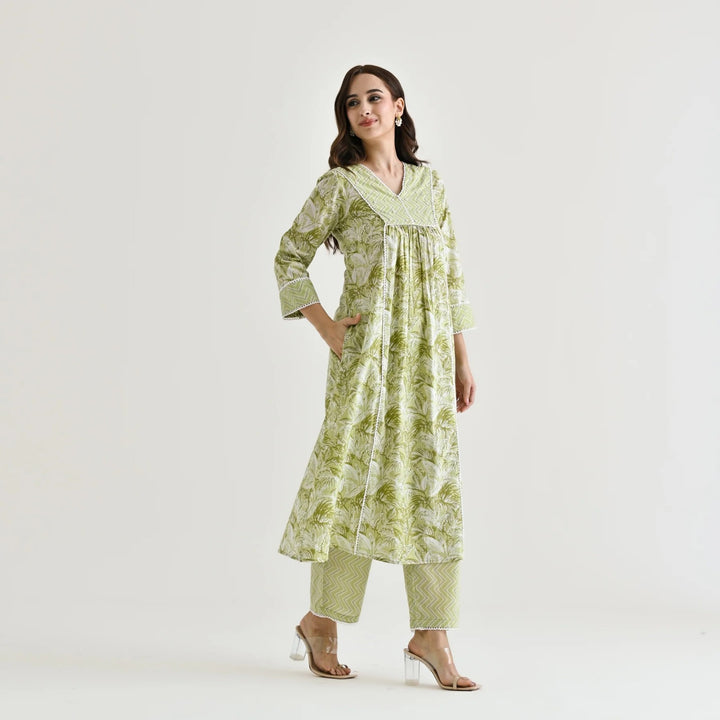 Designer Rayon Slub Salwar Suit | Printed & Moti Hand Work for Elegant Look