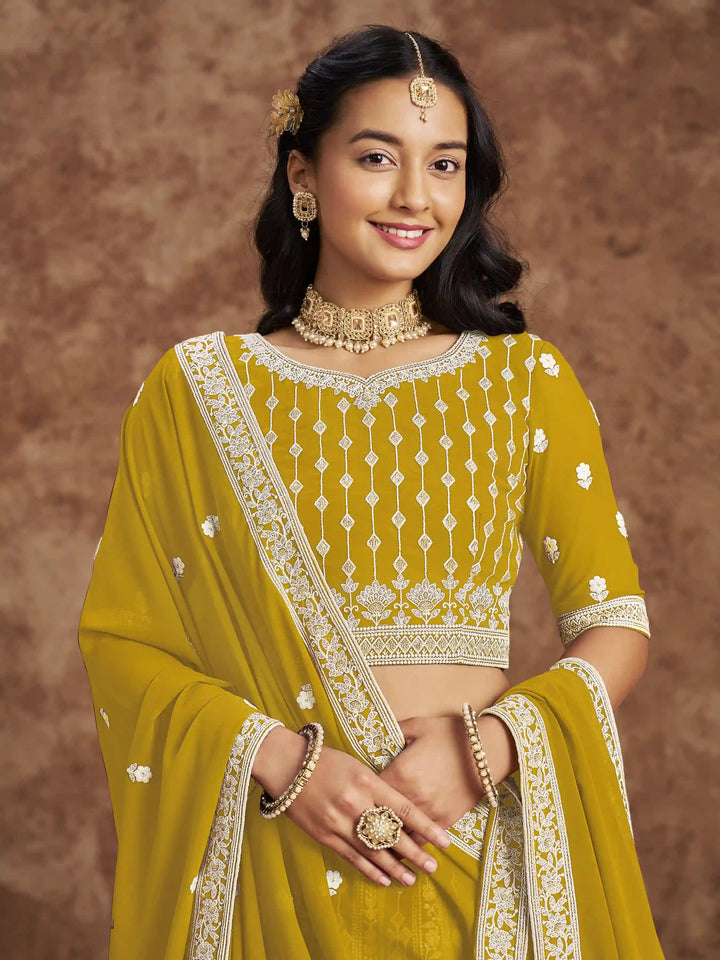 Luxurious Faux Georgette Lehenga Choli | Traditional Yet Modern
