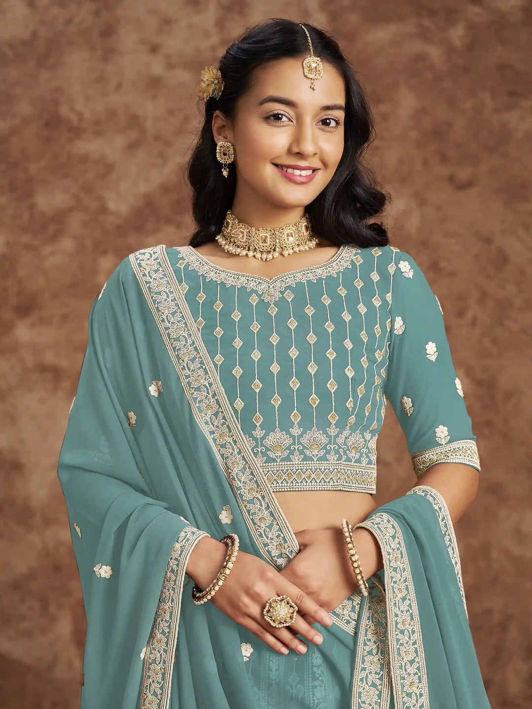 Luxurious Faux Georgette Lehenga Choli | Traditional Yet Modern