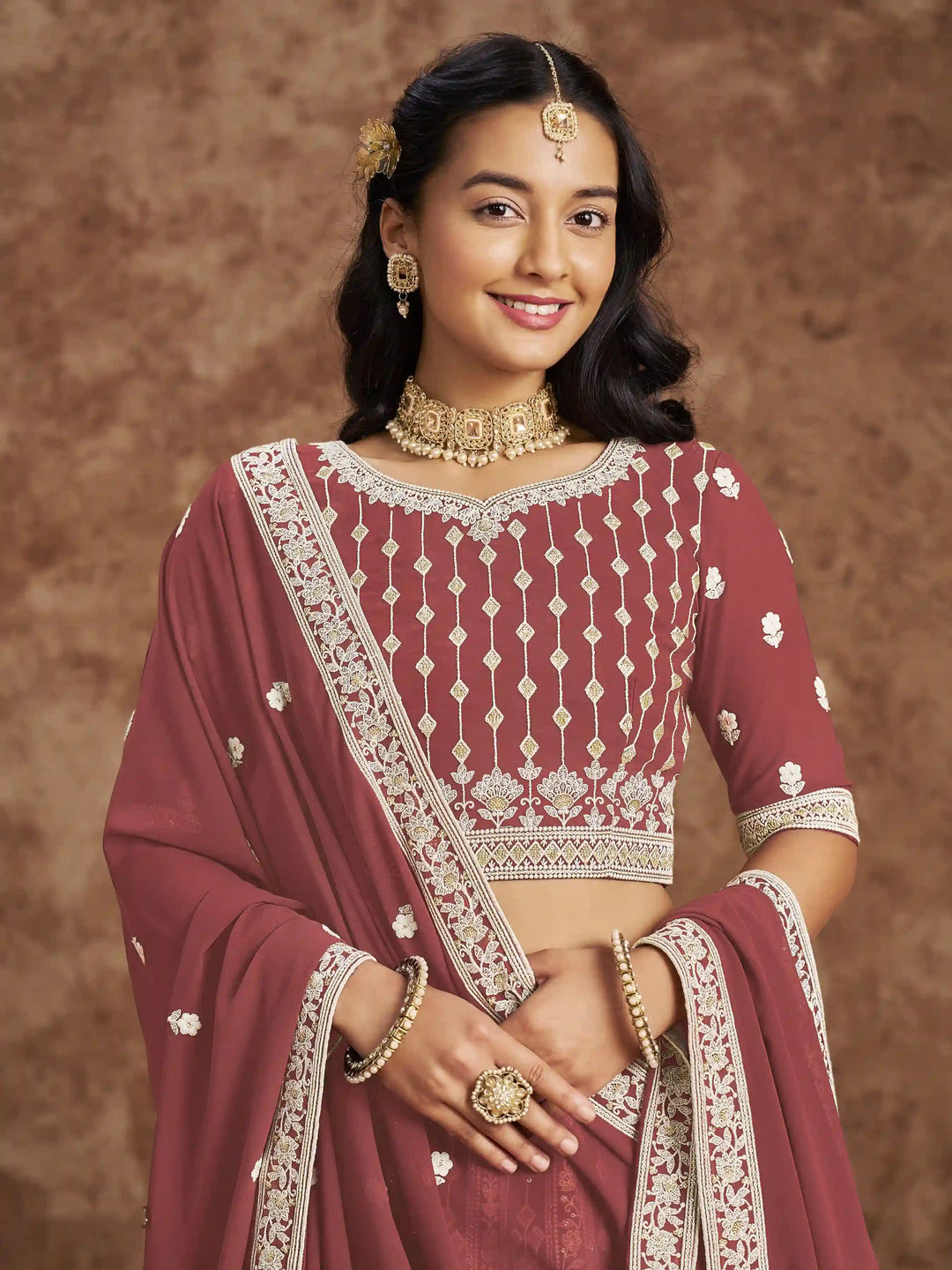 Luxurious Faux Georgette Lehenga Choli | Traditional Yet Modern