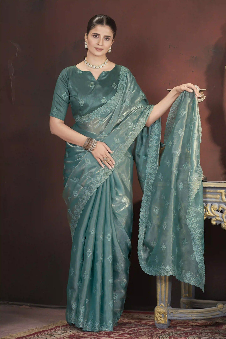 Designer Jimmy Choo Saree | Thread & Sequins Work for Party Wear