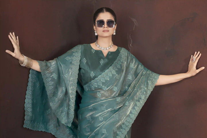 Designer Jimmy Choo Saree | Thread & Sequins Work for Party Wear
