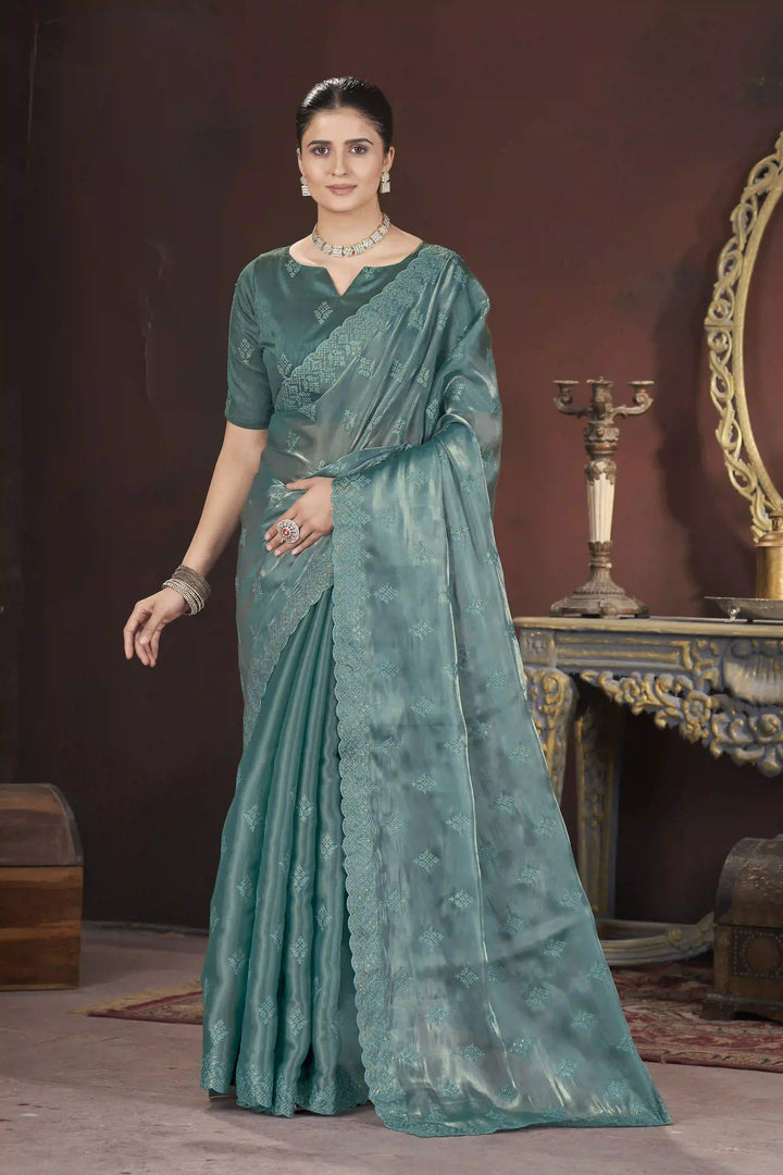 Designer Jimmy Choo Saree | Thread & Sequins Work for Party Wear