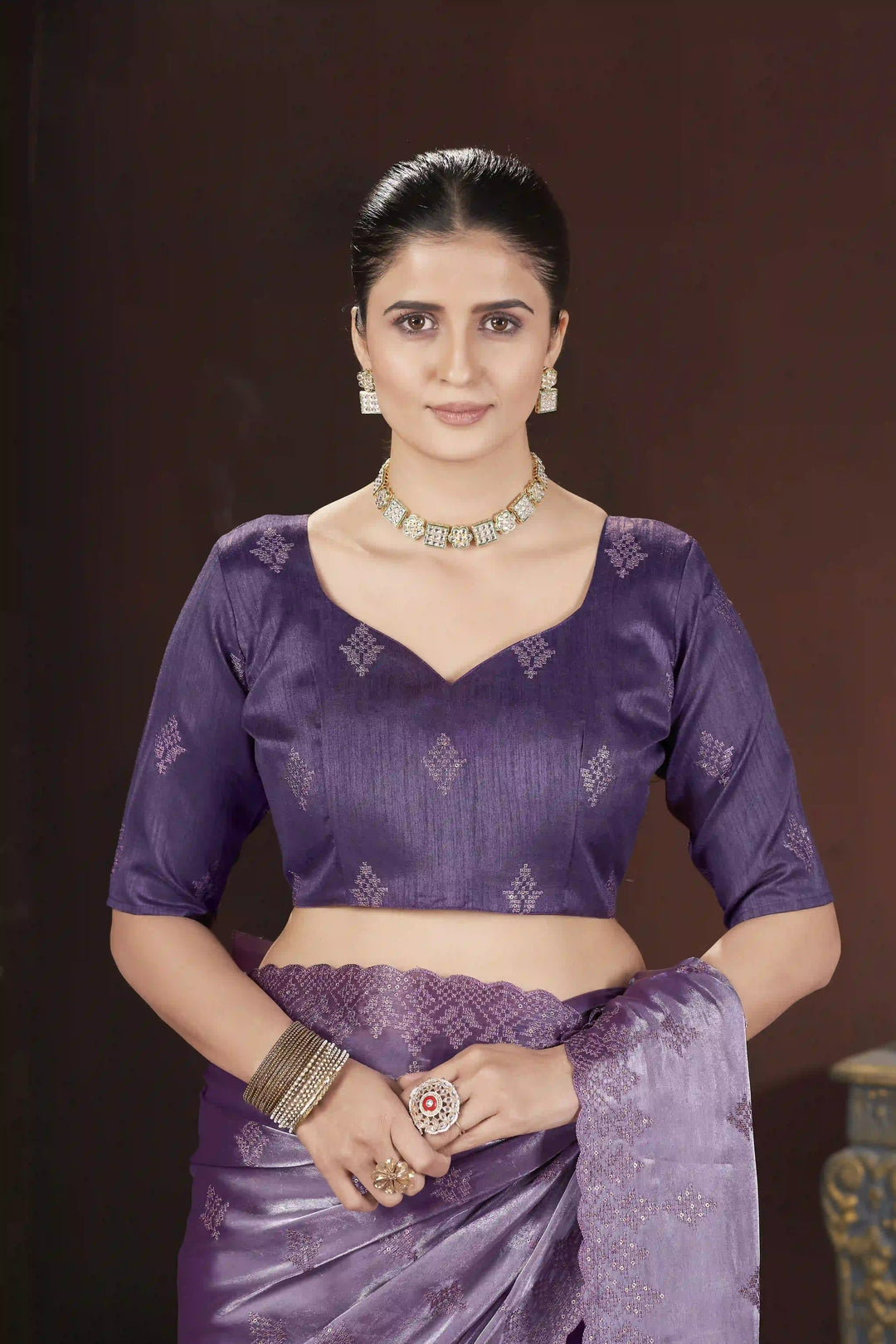 Designer Jimmy Choo Saree | Thread & Sequins Work for Party Wear