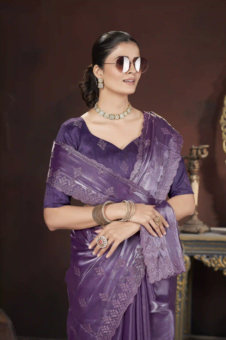 Designer Jimmy Choo Saree | Thread & Sequins Work for Party Wear