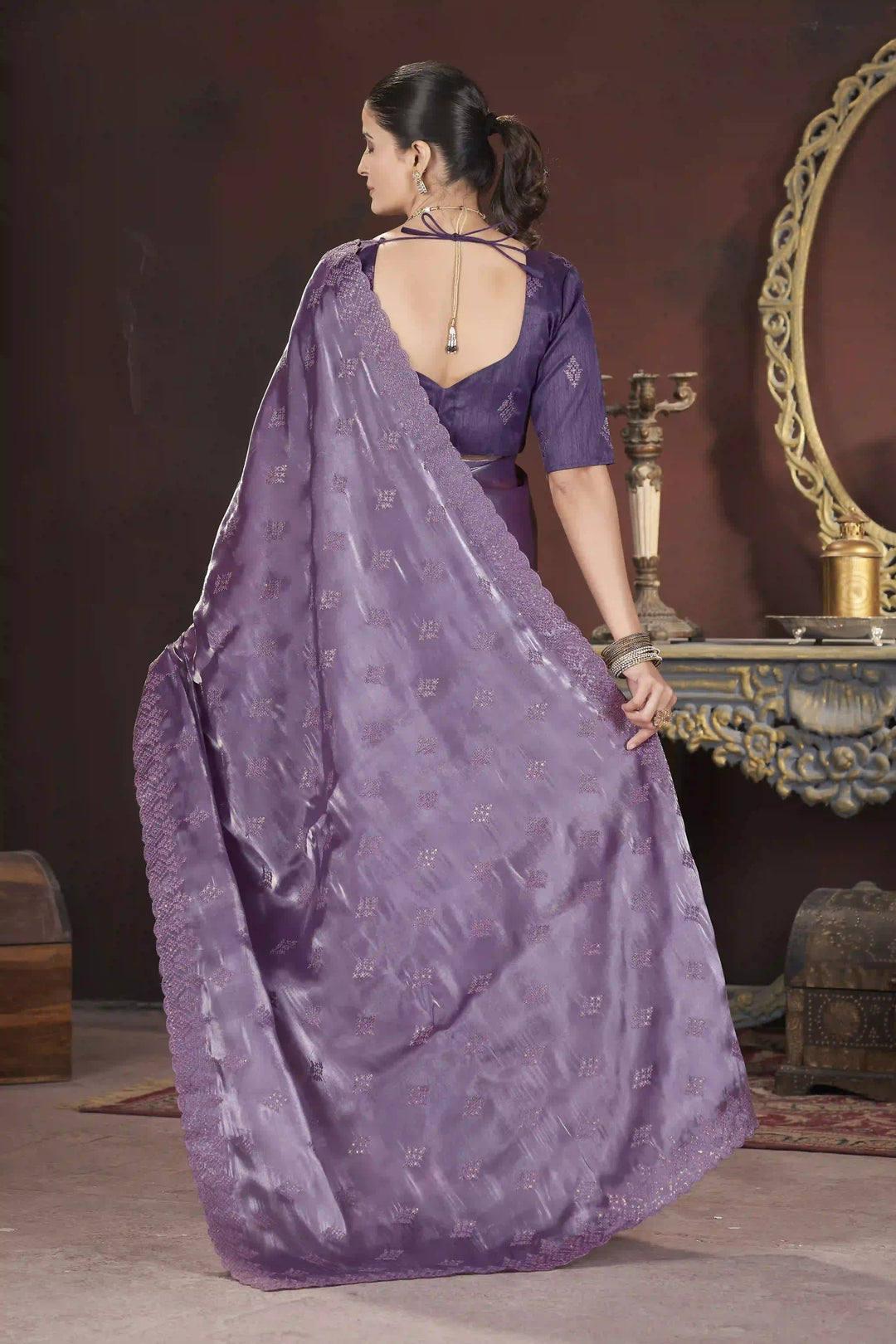 Designer Jimmy Choo Saree | Thread & Sequins Work for Party Wear