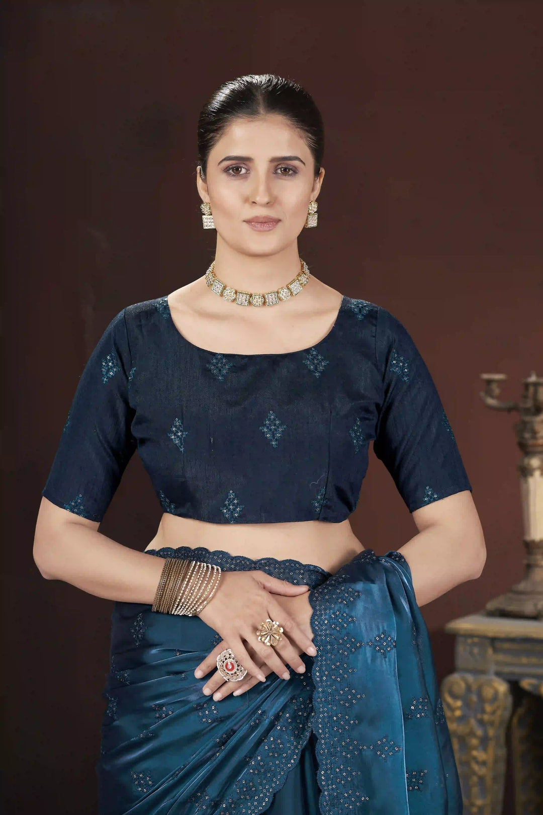 Designer Jimmy Choo Saree | Thread & Sequins Work for Party Wear