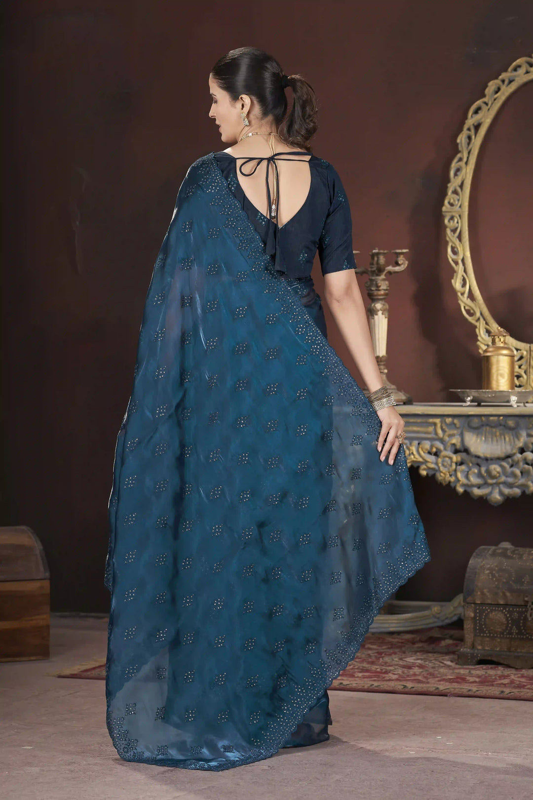 Designer Jimmy Choo Saree | Thread & Sequins Work for Party Wear