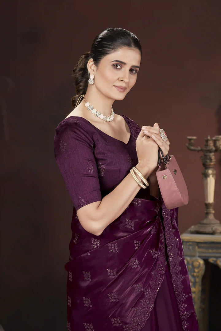 Designer Jimmy Choo Saree | Thread & Sequins Work for Party Wear