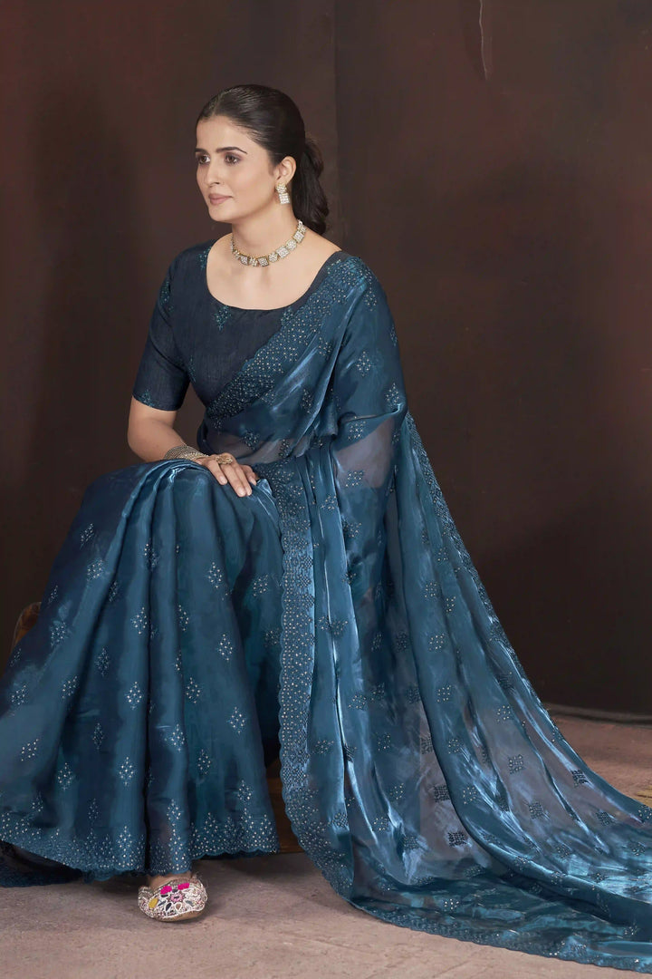 Designer Jimmy Choo Saree | Thread & Sequins Work for Party Wear