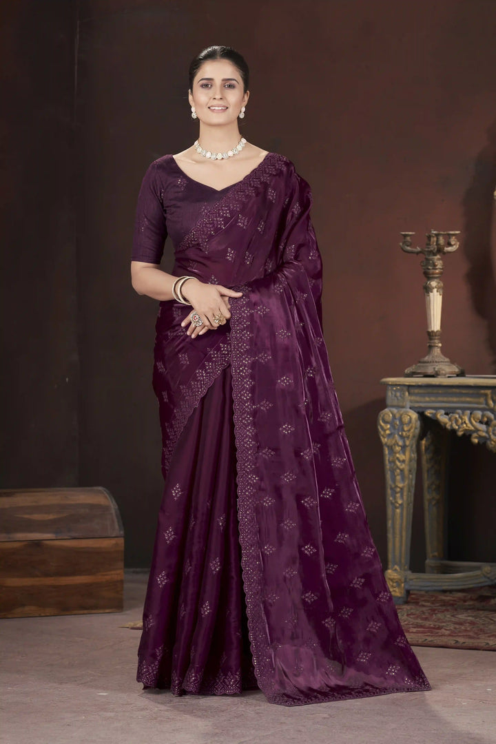 Designer Jimmy Choo Saree | Thread & Sequins Work for Party Wear
