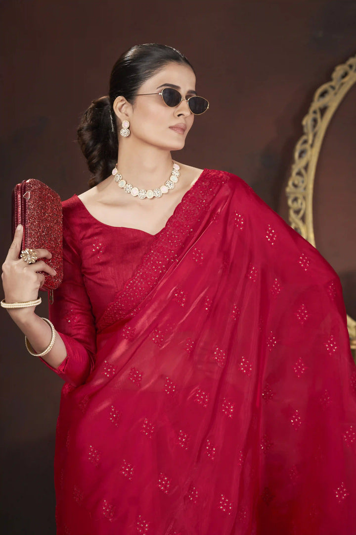 Designer Jimmy Choo Saree | Thread & Sequins Work for Party Wear